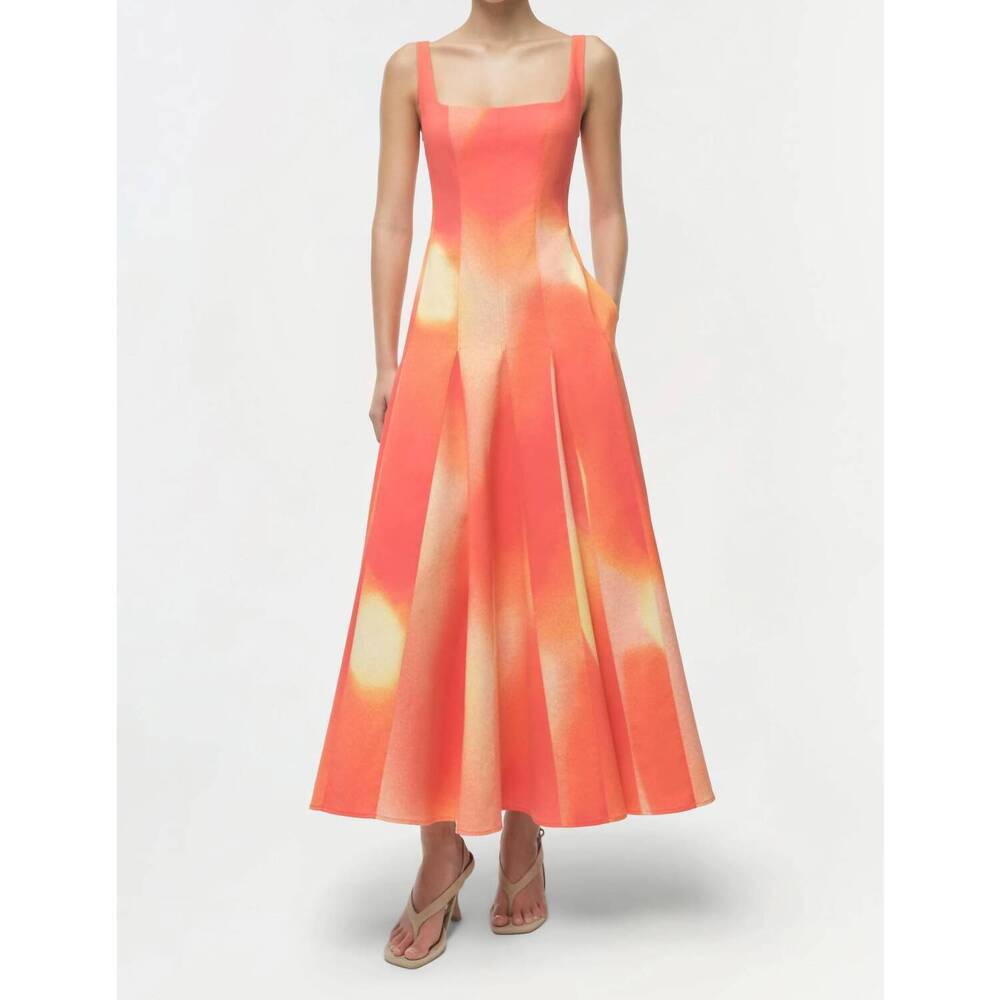 NEW SIMKHAI lara midi dress in golden hour sunset